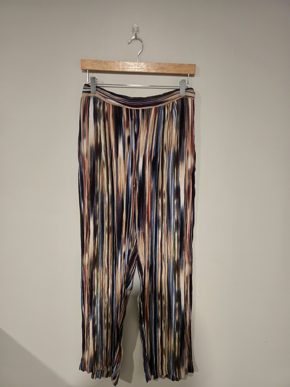 Passport Wide Leg Pleated Pants in Multicolor Stripes